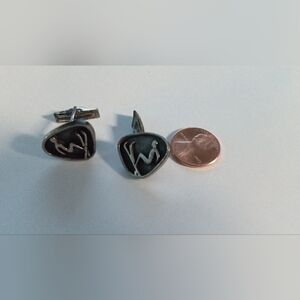 Vintage Sterling Silver Skier Cuff Links